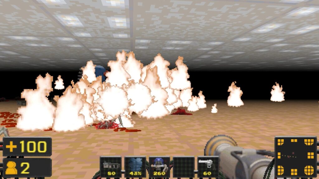 Flamethrower burns enemies