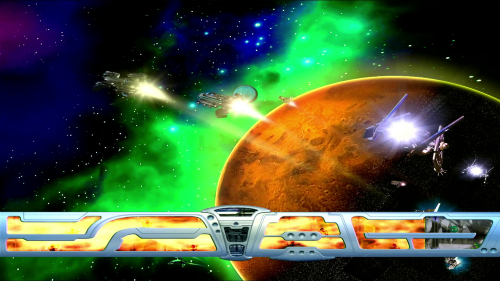 loading screen where explosion goes through a space station tunnel full of humanoid creatures