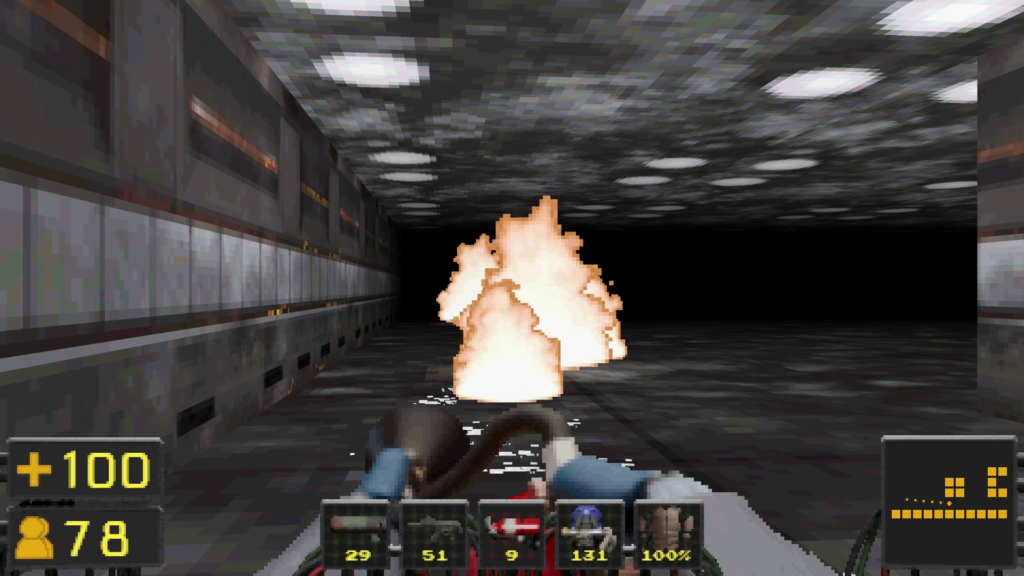 Player is using fire extinguisher