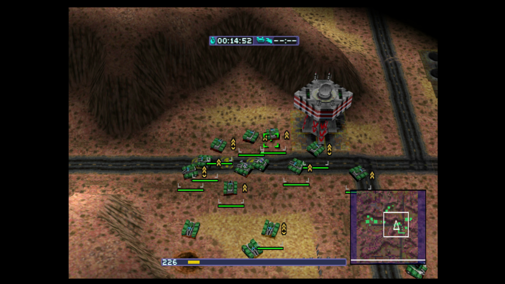 Several player's tanks are near the HQ and being repaired by repair tanks. Warzone 2100 PSX