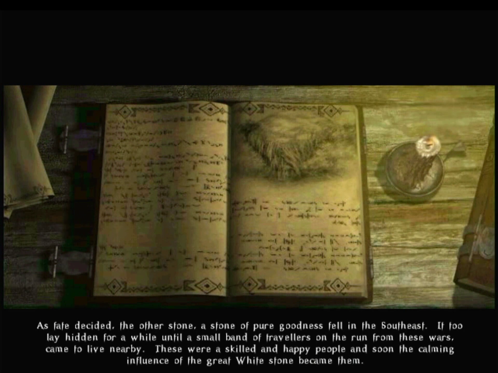 Screenshot from an intro animation of the game Nightstone