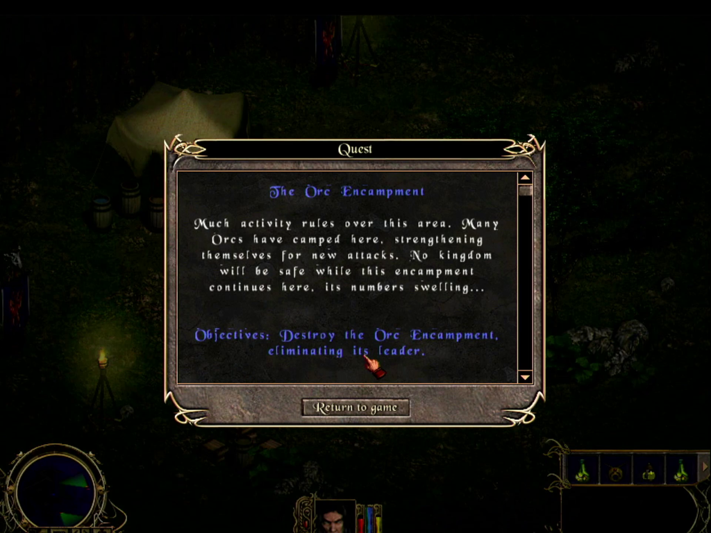 Very "interesting" quest Screenshot from the game Nightstone with boring quest description