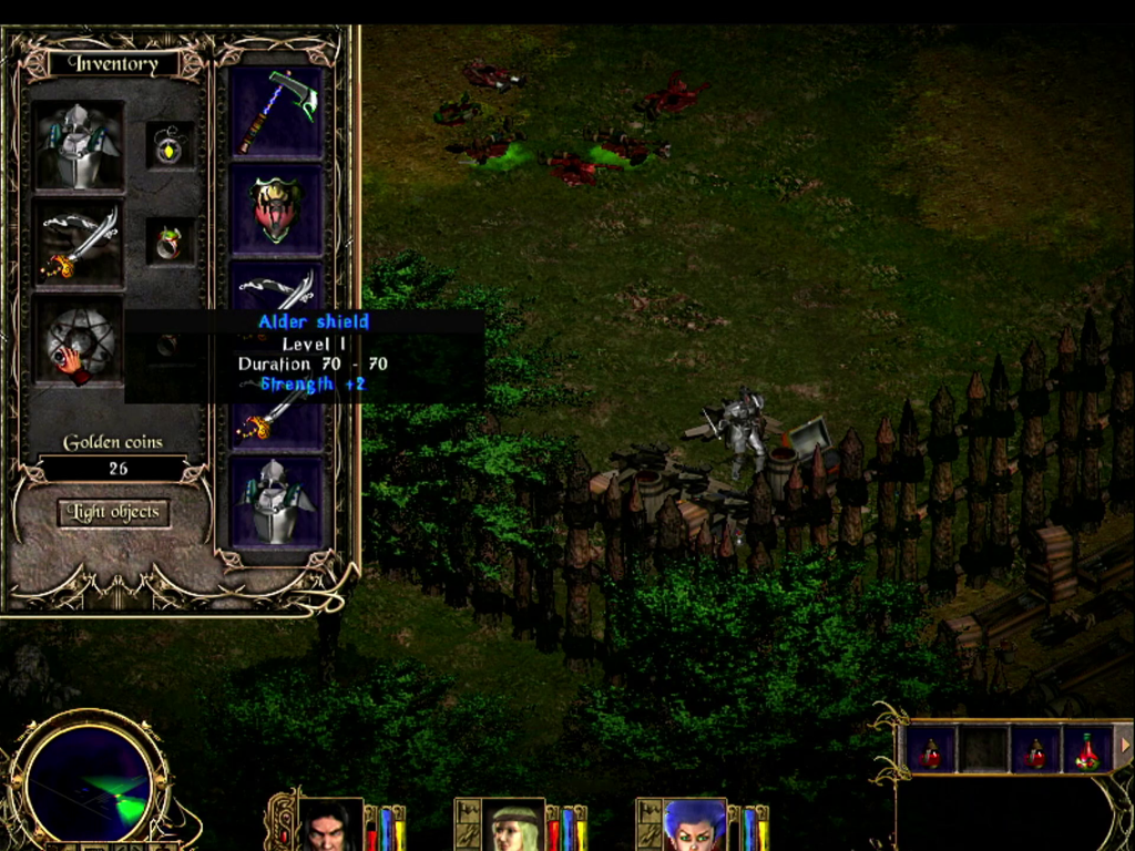 Nightstone: Dead goblins and barrels are a classic view of local forests