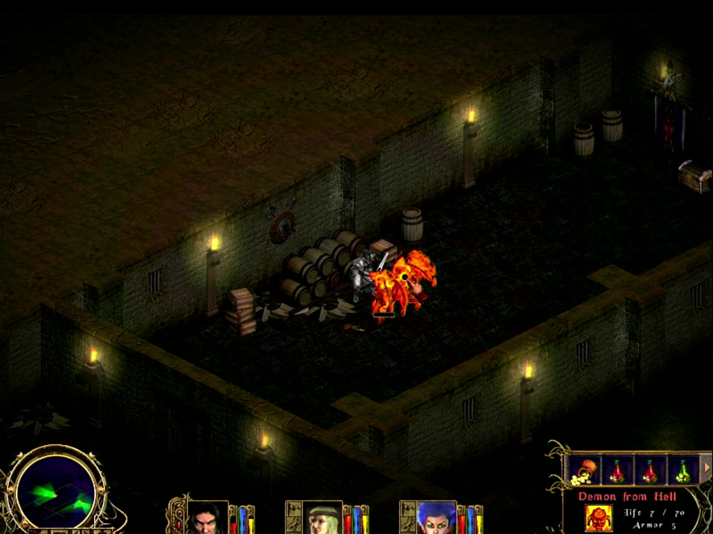 Nightstone: Demons and barrels are a classic view of local dungeons