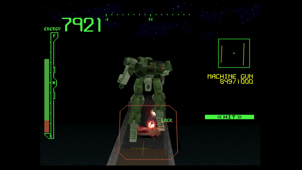 Basic AC on one of the first missions shooting workers on strike. Screenshot from Armored Core.