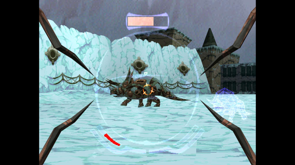 Mechanical triceratops in the game Shadow Master