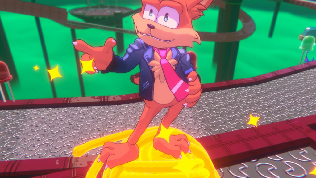 Bubsy collects golden fleece in Bubsy 4D