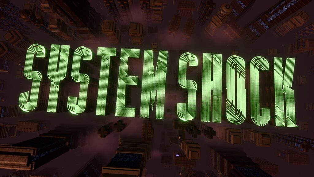 System Shock shaped by lights on roofs of the buildings