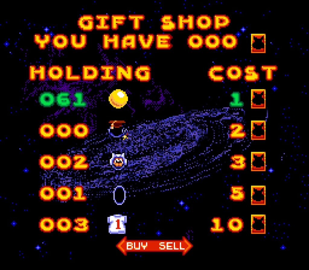 Gift shop in Bubsy 2