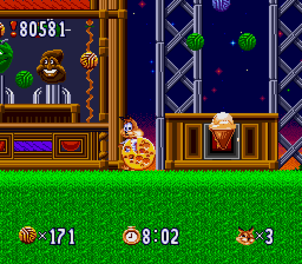 Bubsy died from cheese in the game Bubsy in Claws Encounters of the furred kind