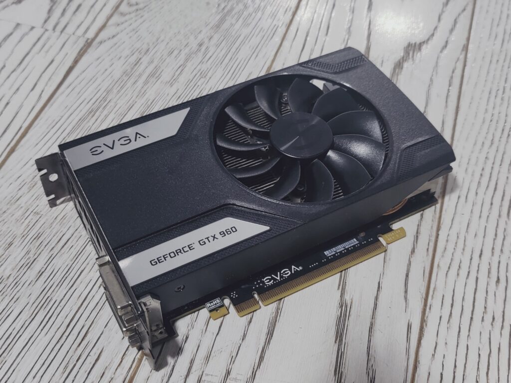 Videocard laying on the bench. GTX 960