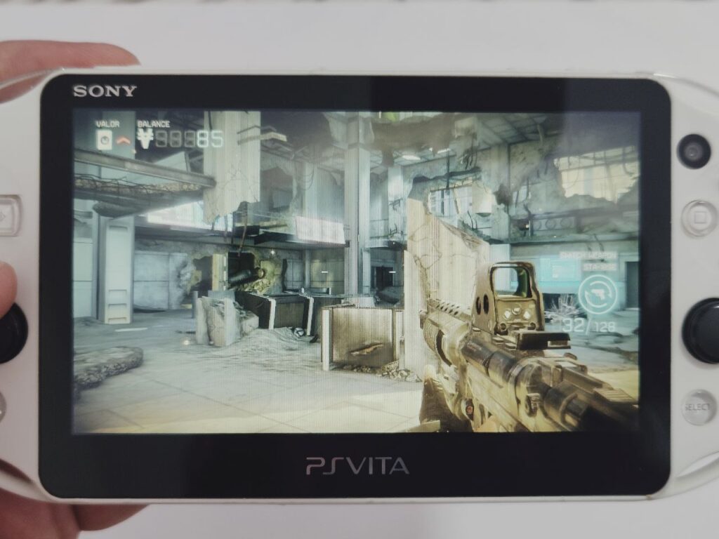 PS Vita with game Killzone running on it