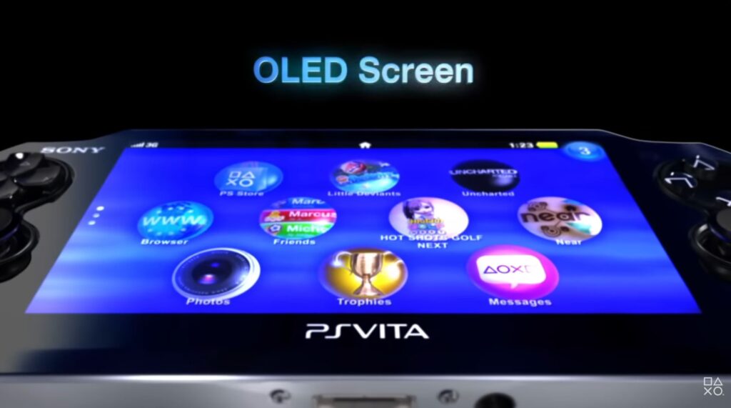 View on the screen of PS Vita in PS commercial