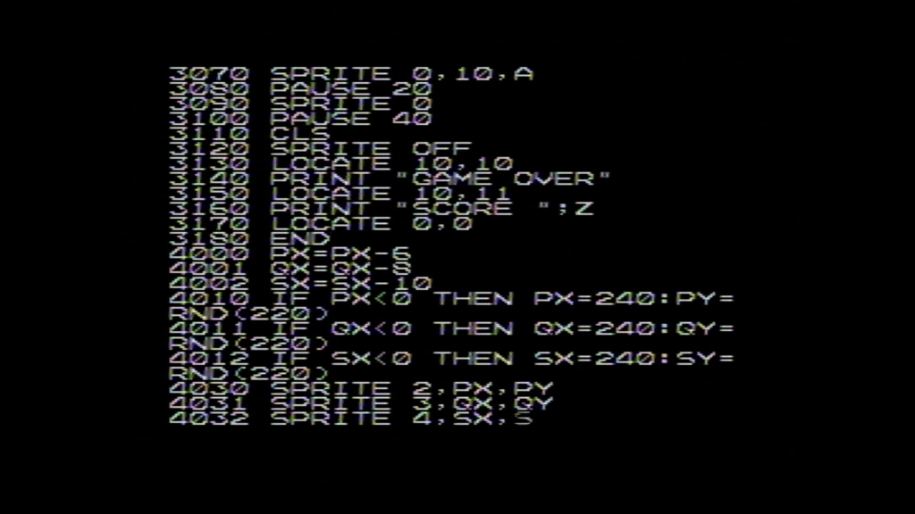Example of code writtern in GBasic on SUBOR